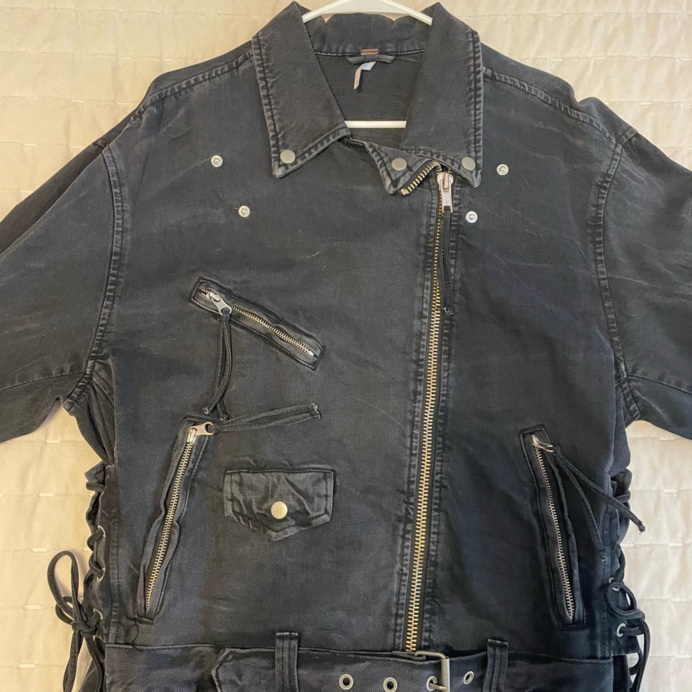 Free People Black Military Jacket